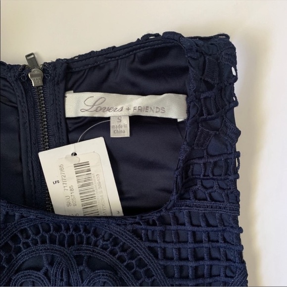 Lovers + Friends Caspian Lace Dress in Navy Blue Size Small - Picture 8 of 8